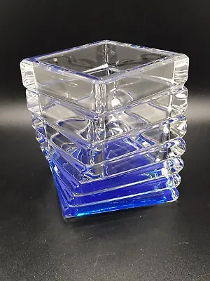 £8.89 • Buy Crystal Holder Vase Rosenthal Turnus Blue Studio Linie Germany Cube Tesseract