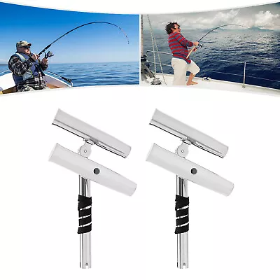 Boat Double Angle Fishing Rod Holder Stainless Steel Outrigger Adjustable • $81