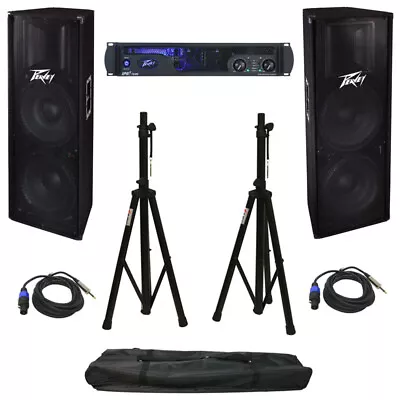 Peavey Ipr2 7500 Speaker Amplifier Amp Stands Cables (2) Pv 215 Speakers Package • $2302.90