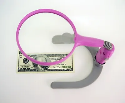 Economy Magnifying Detachable Lamp Light Desk Tabletop Magnifier Handheld Pink • $3.59