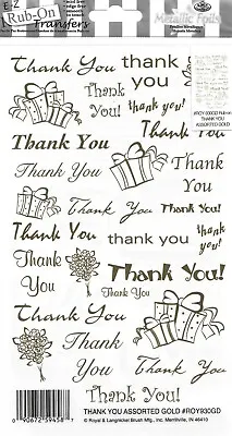 E-Z Rub-On Metallic Transfers (Thank You Assorted Gold) Crafting - ROY930GD • £2.25