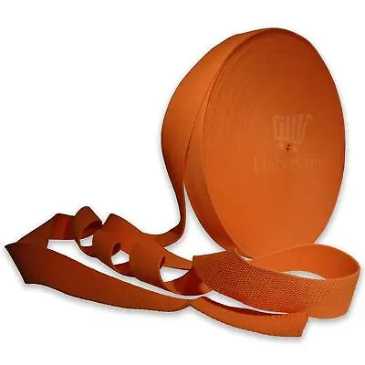 Orange 25mm Cotton Webbing Tape Strapping 1 Inch Belt Strap Bag Making Apron • £3.99