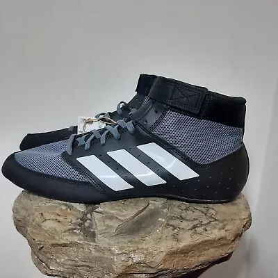 NWT Adidas Mat Hog 2.0 Mens Wrestling Shoes Black Gray Size 11.5 FZ5391 • $35