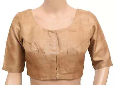 Sushila Vintage Readymade Sari Blouse 100% Pure Silk Brown Plain Choli Size 30 • $19.99