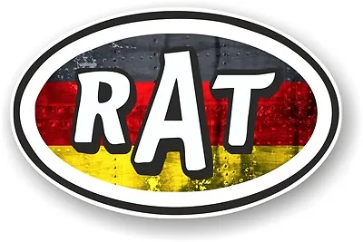 Oval Retro RAT Ratlook Germany German Flag STP Style Vinyl Car Sticker Decal • $14.39