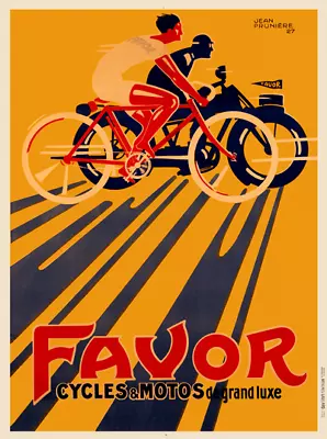 Favor Vintage Bicycle Poster Print Art Advertisement - Cycling - Art Deco • $39