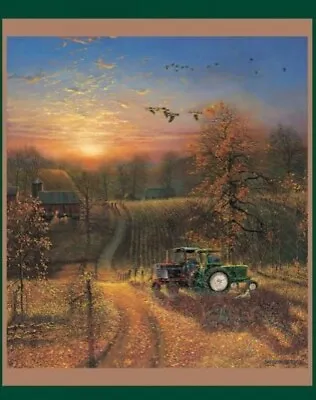 Harvest Break ~ Barn Hay Tractor Farm Country Craft Or Quilt Panel • $10