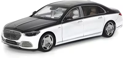 2021 Mercedes Benz S-Class S600 V12 Biturbo Maybach White/Black In 1:18 Scale • $389.95