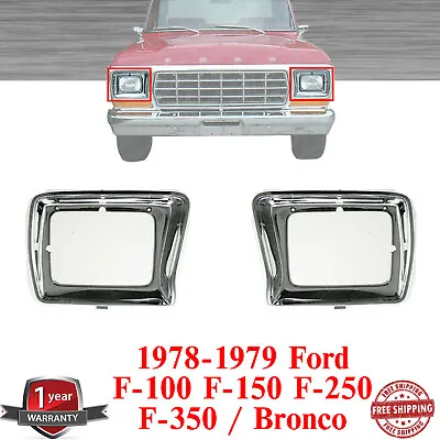 Headlight Chrome Bezel Trims For 1978-1979 Ford F-100 F-150 F250 F350 Bronco • $120.11