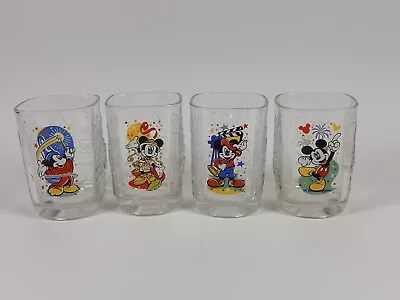 VTG McDonald's Walt Disney World Mickey Mouse Glasses 2000 Magic Kingdom SET 4 • $24