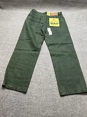 VTG 90s Solo Semore Green Jeans Wide Leg Baggy Men’s Size 34x30 • $59.99