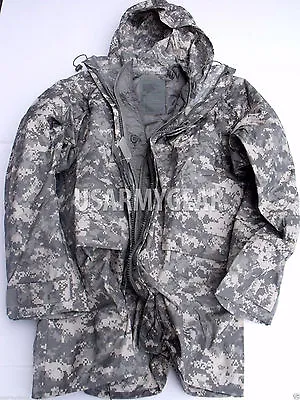 ORC US Army Improved ACU Rainsuit Wet Weather Rain Jacket Parka Coat +Liner  • $111