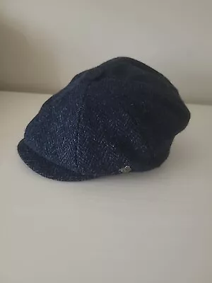 Failsworth Caroway Blue Cheq Harris Tweed Baker Boy Peaky Shelby Cap 7 1/8 Cap • £14.99