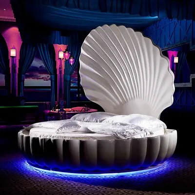 Luxury Round Ocean Clam Shell Bed For Mermaids Fantasy Play Home Or Hotel Wow! • $9425