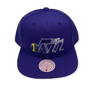 Mitchell & Ness New Orleans Jazz Team Ground 2.0 Adjustable Snapback Hat Cap • $34.99