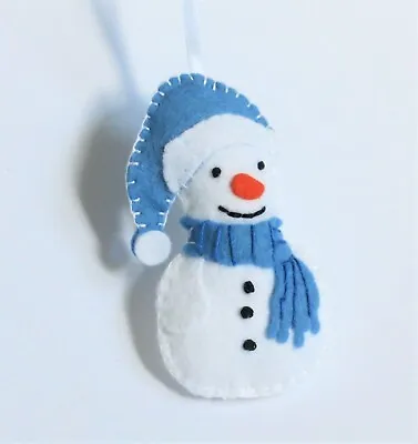 Handmade Felt Christmas Snowman Ornament Xmas Decorations • £5.90