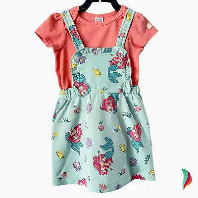 Disney Baby Girls Princess Ariel 2-Piece 100% Cotton Coverall Romper Set Size 18 • $46.28