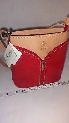 I Medici Firenze Genuine Italian Red Leather Crossbody Bag Purse Nwt • $74.99