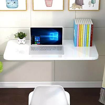 Folding Table Wall Mounted Floating Laptop Desk Fold-Down Work Table With Bracke • £29.99