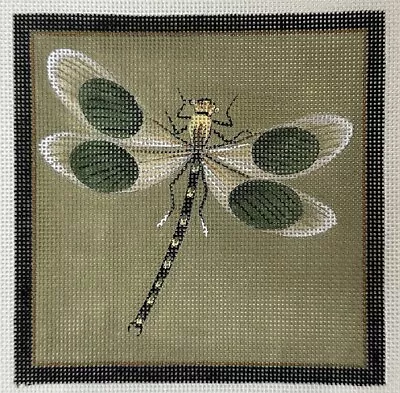 Green Spotted Dragonfly Handpainted Needlepoint Canvas Melissa Shirley Designs • $49.69