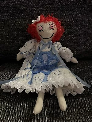 Handmade Blue White Blue Floral Chenille Antique Bedspread Doll • $15