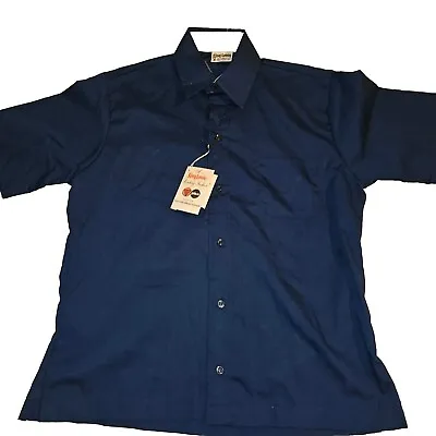 Vintage King Louie Button Down Bowling Shirt Blue Single Stitch NEW Sz S  USA • $17.40