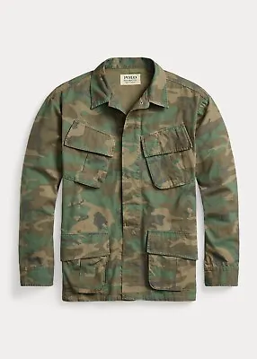 Polo Ralph Lauren Men Military Army Surplus Camo Ripstop Utility Shirt Jacket • $168.50