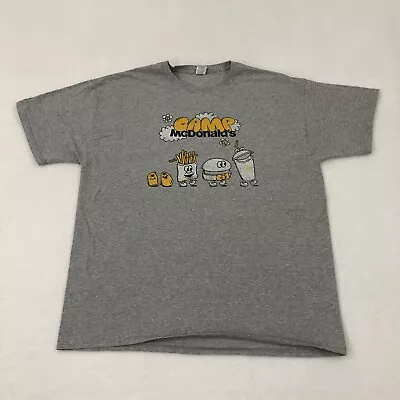 Camp McDonald’s Retro Vintage Graphic Logo Gray Fruit Loom Tee Shirt Men’s XL • $14.77