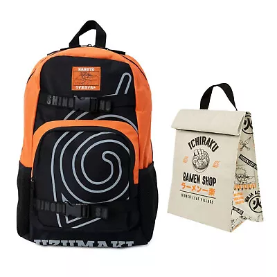 Naruto Uzumaki Shippuden Laptop Backpack And Ichiraku Ramen Roll Top Lunch Box • $44.95