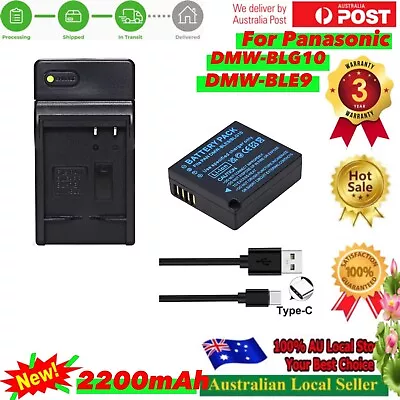 Battery +UsbC Charger For Panasonic Lumix DC-TZ90 DC-TZ95 DMW-BLE9 E DMW-BLG10 E • $29.85