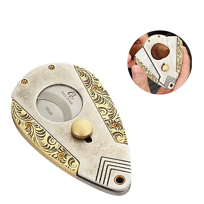 Galiner Portable Vintage Stainless Steel Cigar Cutter Punch Scissors Gold Gift • $33.83