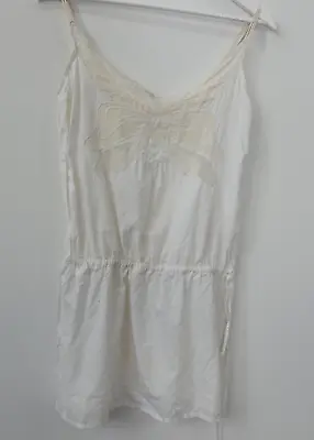 Athe Dress Size Small Tank Mini Cami Slip Embroidered Floral White Vanessa Bruno • $28.88