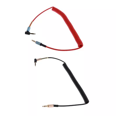 £6.23 • Buy 3.5mm Audio Cable 2 Pack Coiled Headphone Cable Up To 1-8 Inch Black+Red