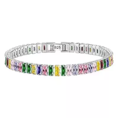 Real Moissanite Tennis Bracelet For Women Silver Christmas Gift New • $11.55