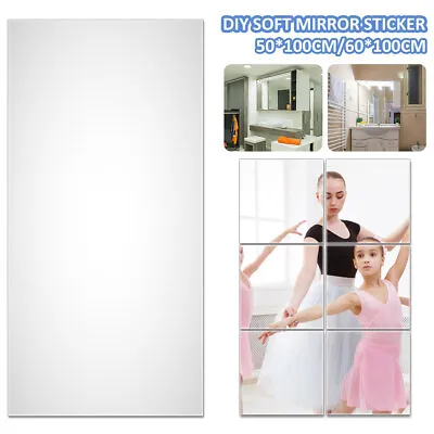 Self Adhesive Mirror Stickers Flexible Mirrors Sheets Cuttable DIY Wall Asga • $17.79