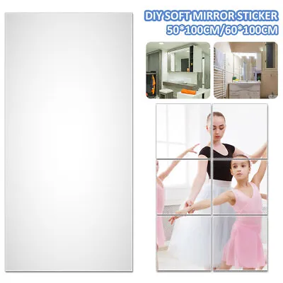 Self Adhesive Mirror Stickers Flexible Mirrors Sheets CuttableDIY Wall CV • $15.29