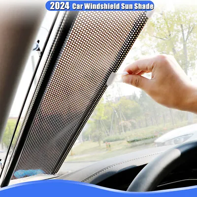 Car Retractable Windshield Sun Shade Curtain UV Protection Sun Visor Block Cover • $10.49