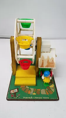 Vintage Fisher Price Little People 1966 Music Box Ferris Wheel #969 Tested Works • $44.95