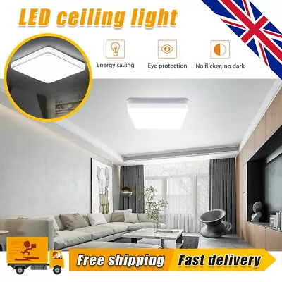 Modern LED Ceiling Lights Square Panel Light Bedroom Living Room Wall Lamp UK • £9.99