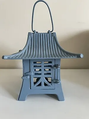 Metal Pagoda Style Votive Candle Holder Light Blue 9 In X 8 In • $14.95