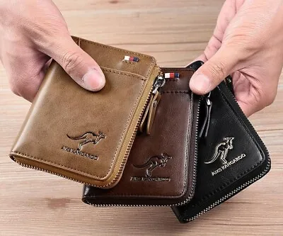 £7.99 • Buy RFID Blocking Card Holder Case Anti-Theft Clutch Short Men's Leather Wallet
