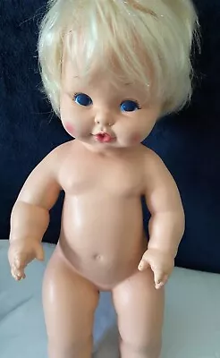 Vtg 1969 Baby Tender Love Rubber Doll Drinks Wets 16” Blonde Mattel Soft Body • $31.99