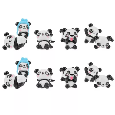  16 Pcs Panda Ornament Pvc Plastic Office Mini Crafts Outdoor Toy • £13.48