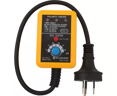 Cabac 230V 10A V2 RCD Trip Push Button Power Point Tester • $41.95