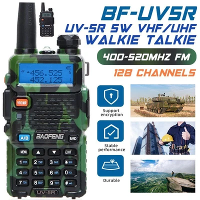$89.99 • Buy 5W UV-5R Walkie Talkie VHF UHF Dual Band Handheld Ham Radio  Long Range