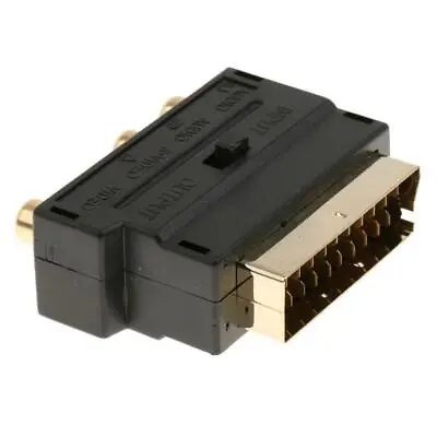 £5.42 • Buy Scart Switch , Gold Plated Mini Scart Plug In & Out To Triple 3 X RCA Phono