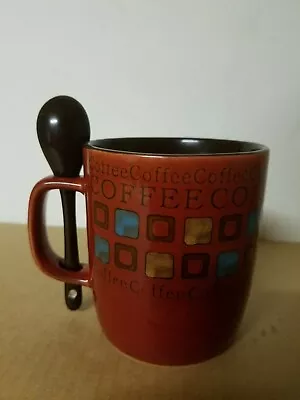 Mr. Coffee Cafe Americano Mug Cup With Spoon 13 Oz Red • $19.95