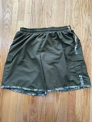 Mossy Oak Swim Trunks Mens XL Olive Green Shorts Hunting Camo Lined Outdoors • $9.90