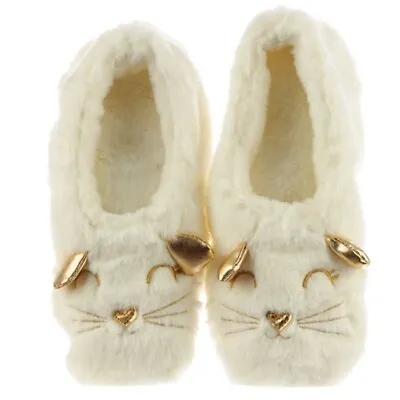 HEATZ Heatable Felin Cat Slippers Microwavable Heat Pack Plush Soft Slippers • £14.95