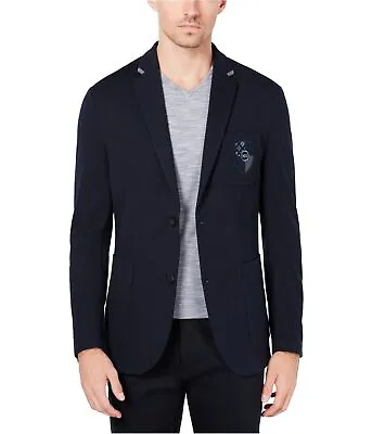 Ryan Seacrest Mens Crest Patch Two Button Blazer Jacket • $149.23